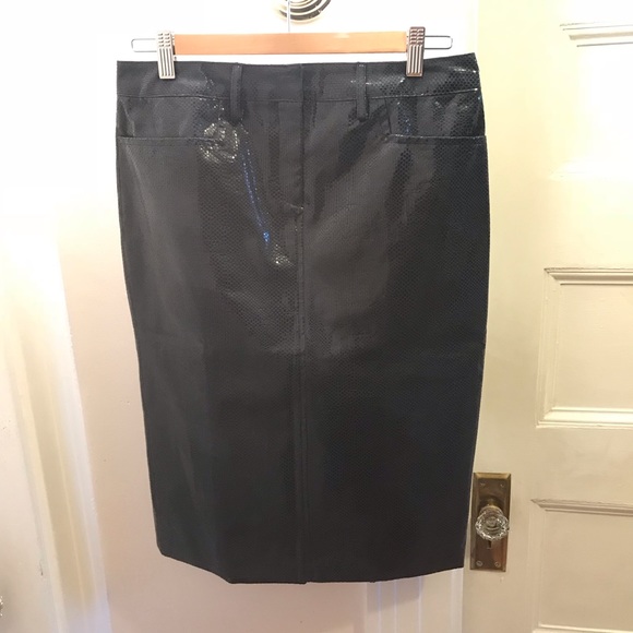 BCBG Navy Faux Snake Skin Pencil Skirt - Picture 1 of 8